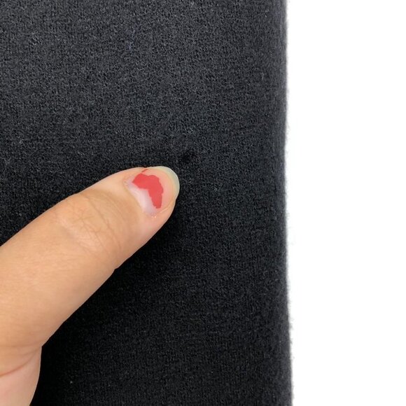 Annette Gortz Black Long Sleeve 100% Wool Blazer w/Hook Buttons & Leather Trim L - Picture 7 of 11